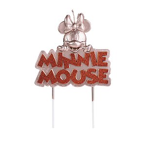 Vela Minnie Metalizada Rose