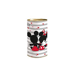 Lata para Presente Mickey e Minnie Colorido 24x10cm
