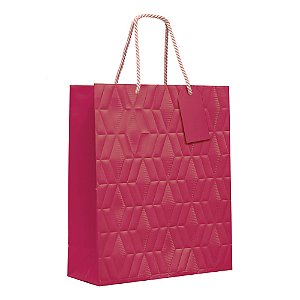 Sacola Premium com Relevo Liso Marsala G 34x38x15cm - 10 Un