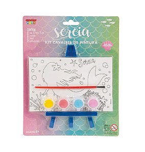 Lembrancinha Licenciada - Kit Cavalete para Pintura Mermaid - 1 Un