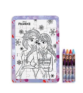 Lembrancinha Licenciada - Quebra-cabeça com Giz de Cera Frozen - 1 Un
