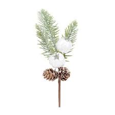 Pick Folhas/Frutas e Pinhas Branco Marrom