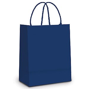Sacola Papel Azul Marinho P 21,5X15X8 - 10 Un