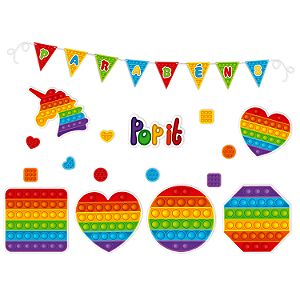 Kit de Painéis para Festa Decoração Pop It em EVA