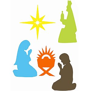 Aplique Decorativo Presépio de Natal Colorido GG - 5 Un