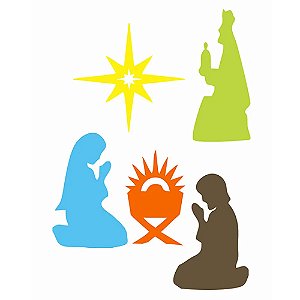 Aplique Decorativo Presépio de Natal Colorido G - 5 Un