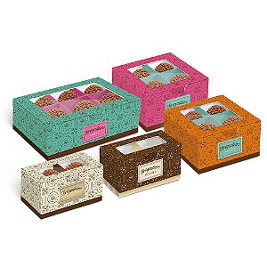 Caixa Para 4 Brigadeiros Brigadelícia Sortido 8,5x8,5x4,5cm - 10 Un
