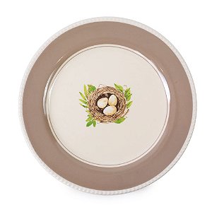 Prato Raso Natural Bege e Branco 2x27x27cm - 1 Un