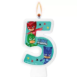 Vela Festa PJ Masks Número 5