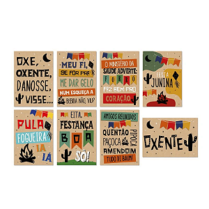 Cartaz Decorativo Junina Kraft 25X35 - 8 Un