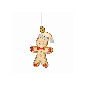 Enfeite para Pendurar Gingerbread Ouro  - 3 Un