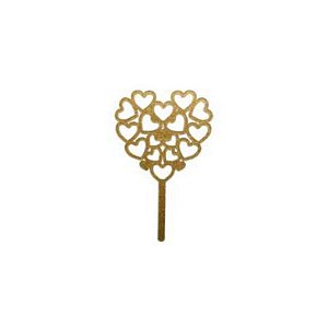 Topo Grande Corações Dourado - HA357