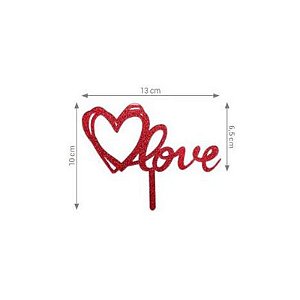 Topo Grande Love Coração Vermelho - HA358