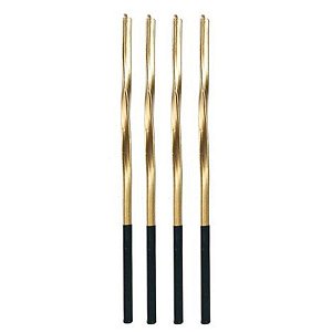 Vela Metalizada Torcida Dourada 15cm - V184 - 4 Un