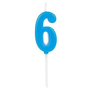 Vela Pick Azul Número 6 - VCA06
