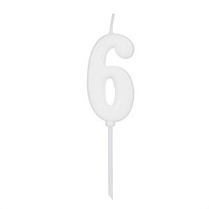 Vela Pick Branca Número 6 - VCB06