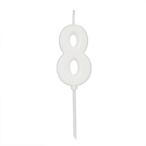 Vela Pick Branca Número 8 - VCB08