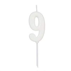 Vela Pick Branca Número 9 - VCB09