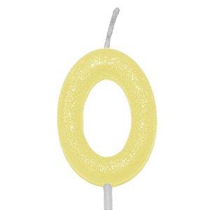 Vela Candy Color Amarelo Número 0 - VES00