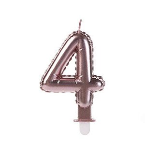Vela Balão Rose Gold Número 4 - VOO04