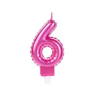 Vela Balão Rosa Número 6 - VOR06