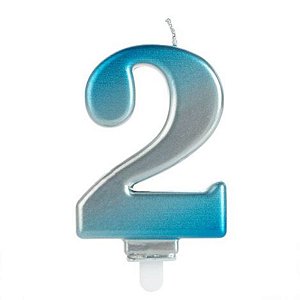 Vela Wave Azul e Prata Número 2 - VWA02