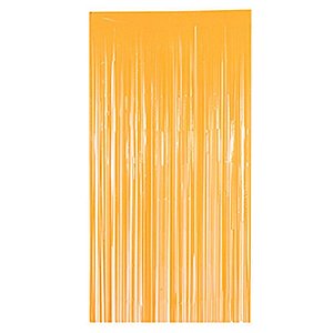 Cortina de Franja Metalizada Laranja 100x200cm