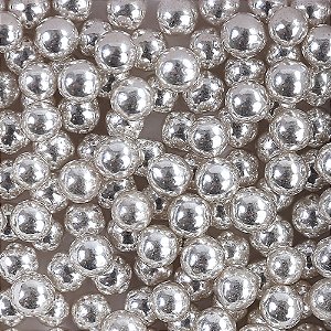 Confeito Sugar Beads Perolizados Prata 6mm 100G