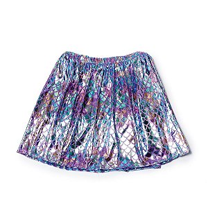Saia de Tecido Escamas Multicolor Infantil