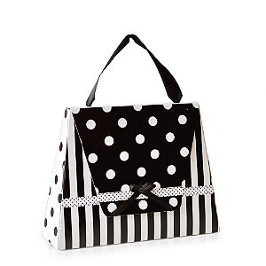 Caixa Bag Poá/Listras Preto/Branco P 15,5X4X10,5 - 10 Un