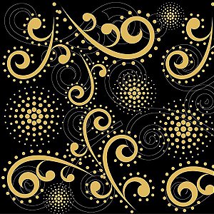 Saco Metal 15X29 Casual Premium Preto/Ouro - 100 Un