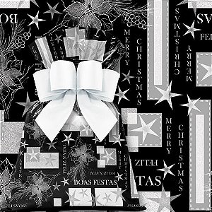 Saco Metal Adesivo 16X21 Aba Natal Black/White - 100 Un