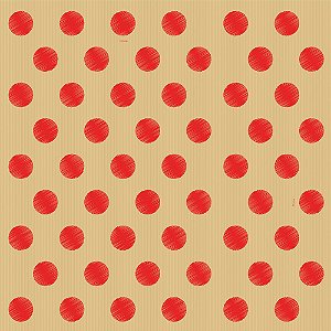 Saco Perolado 30X44 Pretty Poá Kraft/Vermelho - 50 Un