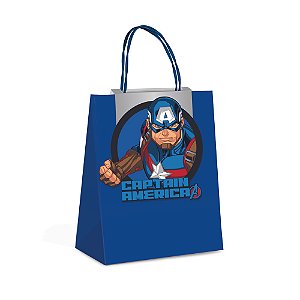 Sacola Papel com Fecha Capitao America P 21,5X15X8