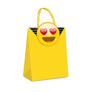 Sacola Papel com Fecha Emoticons P 21,5X15X8