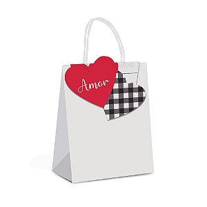 Sacola Papel com Fecha Meu Amor P 21,5X15X8