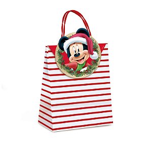 Sacola Papel com Fecha Mickey M 26X19,5X9,5