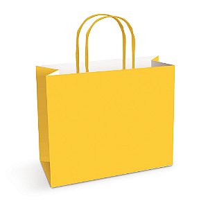 Sacola Papel Horizontal Amarelo Gema G 28X38X12