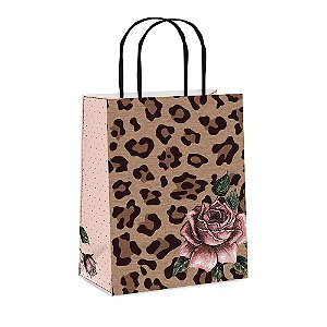 Sacola Papel Leopardo P 21,5X15X8