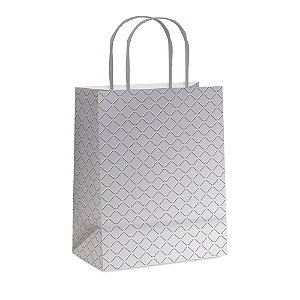 Sacola Papel Relevo Prata G 32X26,5X13