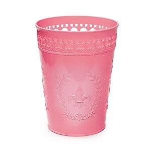 Cachepot Flor de Lis Rosa 13,5X13,5X18
