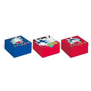 Caixa Divertida Para 4 Brigadeiros Brilho de Páscoa 8,5x8,5x3,5cm - 10 Un
