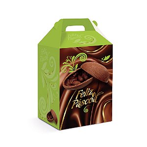 Caixa Maleta Vertical para Ovo Chocolate Verde 500G - 6 Un