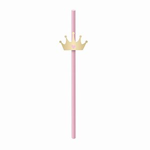 Canudo de Papel com Aplique Reinado Da Princesa - 20 Un