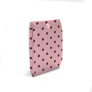 Envelope Poá Rosa/Marrom 40X28X6 - 25 Un