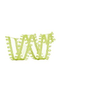 Fita Decorativa Aramada Organza Bibelo Verde 37Mmx10M