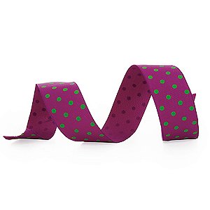 Fita Trend Poá Roxo/Verde 38Mm