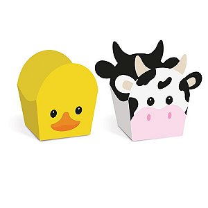 Forminha Doce Decor Fazendinha Vaquinha e Patinho - 24 Un