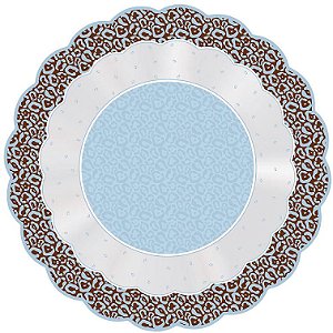 Poli Redondo Onca Azul/Marrom 38cm - 50 Un