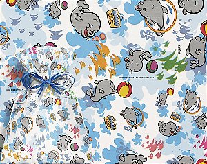 Saco 15X29 Baby Zoo Golfinho Branco - 100 Un